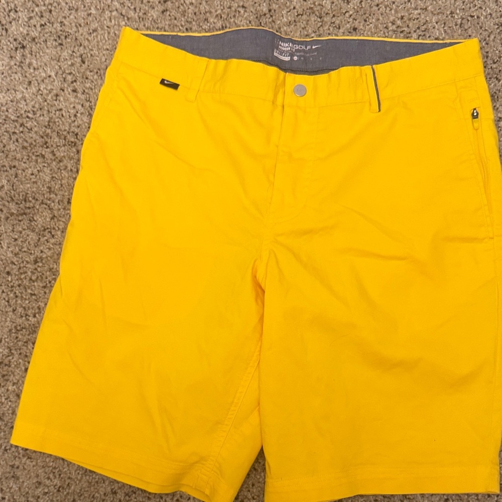 Nike Men's Vibrant Yellow Flat Front Shorts